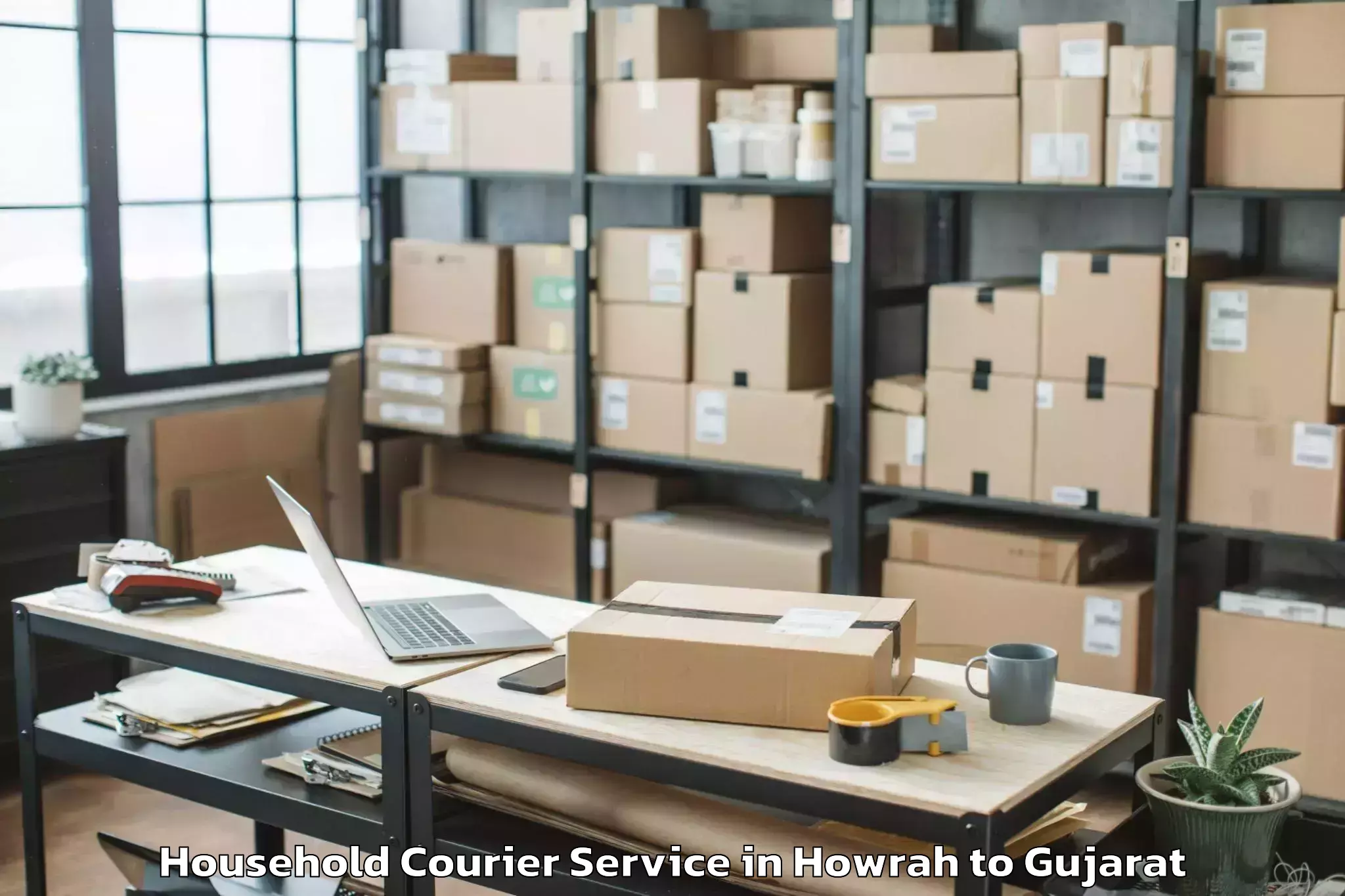 Quality Howrah to Madhavpur Household Courier